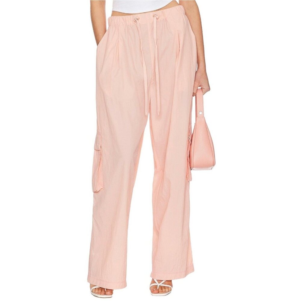 Blank NYC‎ Womens Size XS Primrose Pink Nylon High Rise Pull On Cargo Pant - Picture 3 of 8